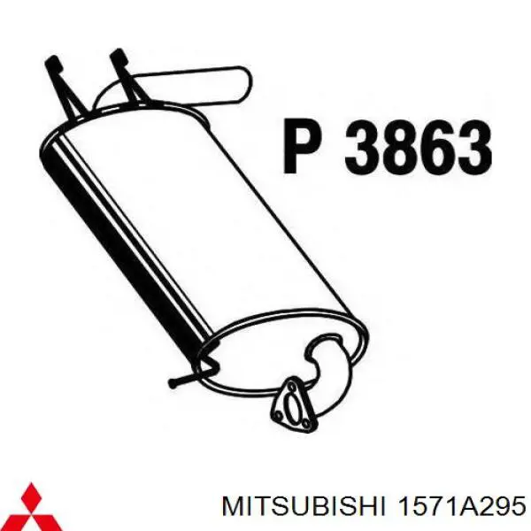 Silenciador, parte traseira Mitsubishi Outlander I CU