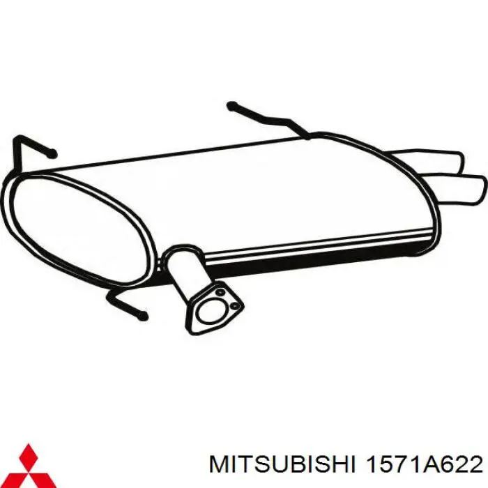 1571A622 Mitsubishi Silenciador, parte traseira