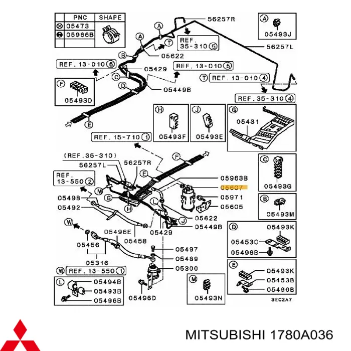 Adsorvedor dos vapores de combustível para Mitsubishi ASX  GA