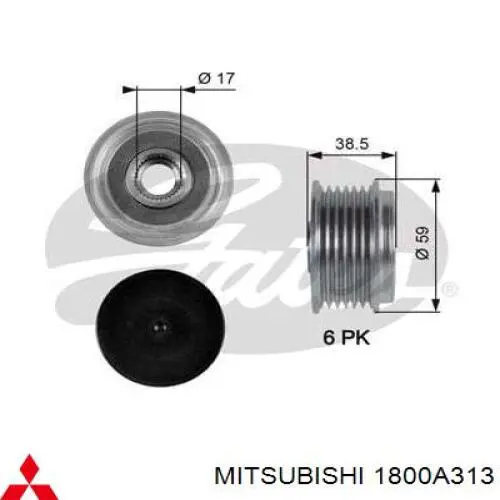 1800A313 Mitsubishi Polia do gerador