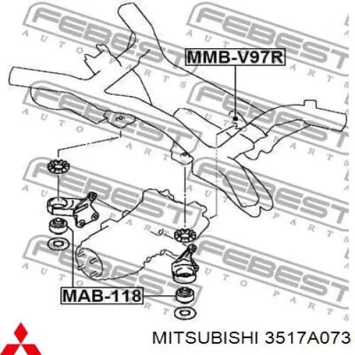 Consola (travessa) esquerda de redutor traseiro Mitsubishi 3517A073 preço, a partir de 12,18 USD