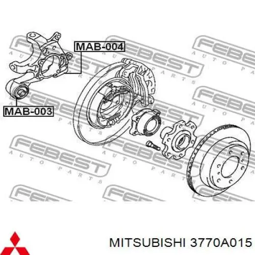 Pino moente (extremidade do eixo) traseiro esquerdo Mitsubishi 3770A015 preço, a partir de 381,79 USD