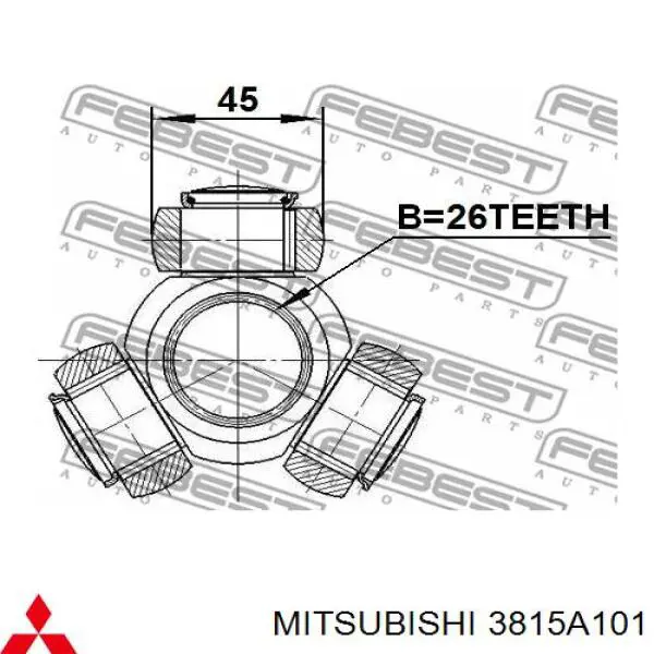 Junta homocinética interna dianteira esquerda Mitsubishi 3815A101 preço, a partir de 144,90 USD
