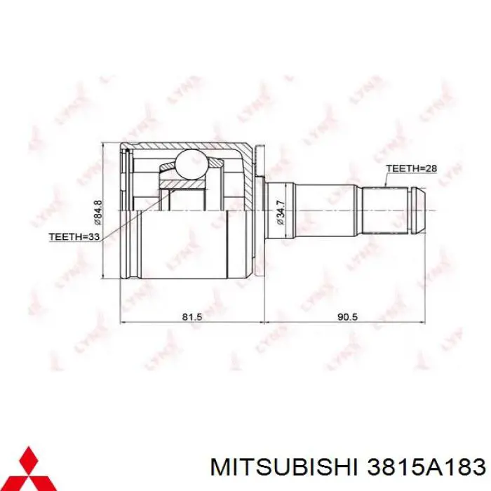 Compre 3815A183 Mitsubishi Junta homocinética interna dianteira esquerda
