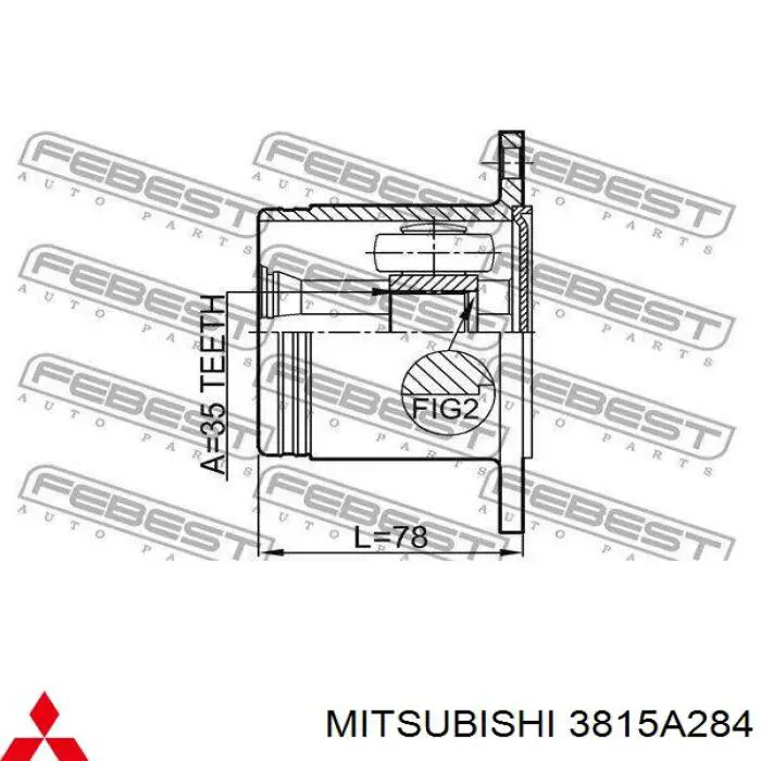 Compre 3815A284 Mitsubishi Junta homocinética interna dianteira direita