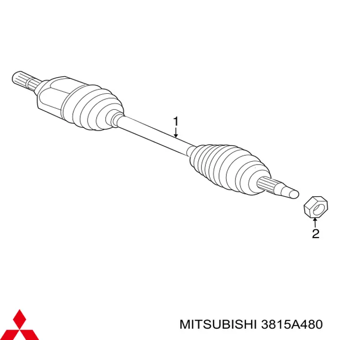 3815A480 Mitsubishi Semieixo (acionador) dianteiro direito