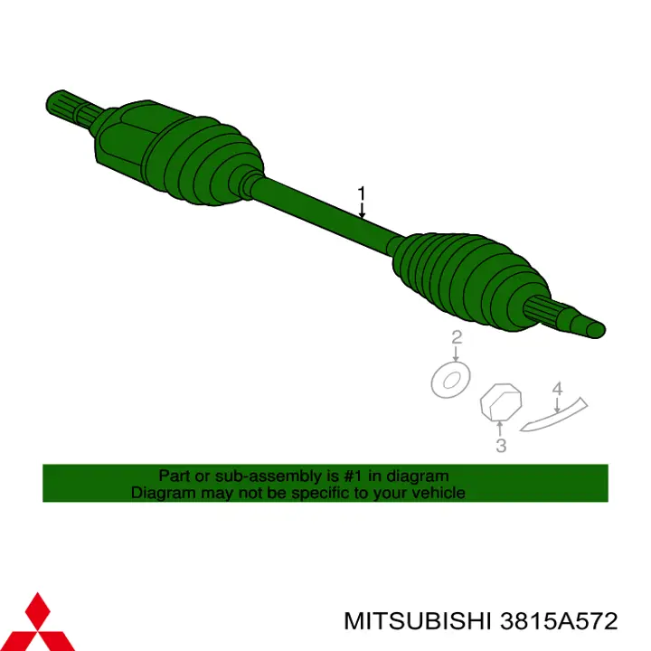 Compre 3815A572 Mitsubishi Semieixo (acionador) dianteiro direito