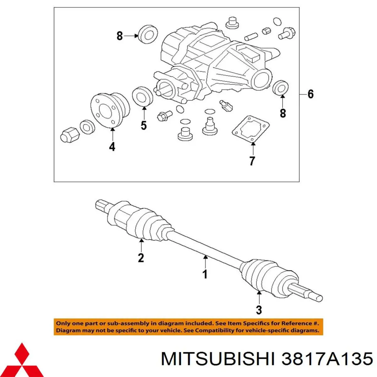 Compre 3817A135 Mitsubishi Bota de proteção interna de junta homocinética do semieixo dianteiro