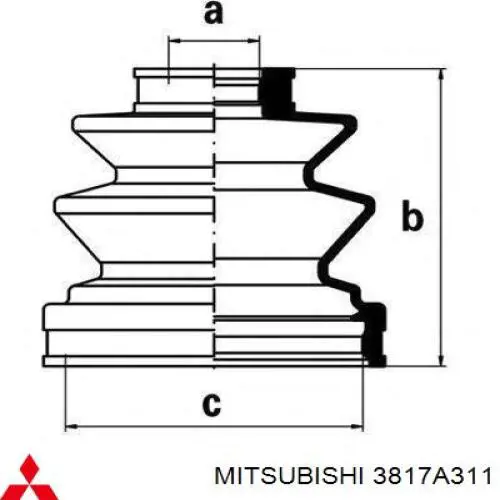 Compre 3817A311 Mitsubishi Bota de proteção interna de junta homocinética do semieixo dianteiro