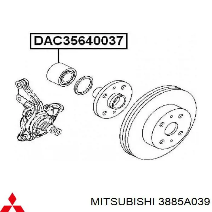Rolamento de cubo dianteiro Mitsubishi 3885A039 preço, a partir de 39,14 USD