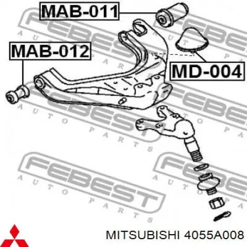 Compre 4055A008 Mitsubishi Grade de proteção de braço oscilante inferior dianteiro