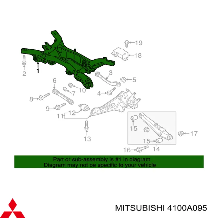 Viga de suspensão traseira (plataforma veicular) Mitsubishi 4100A095 preço, a partir de 1299,99 USD