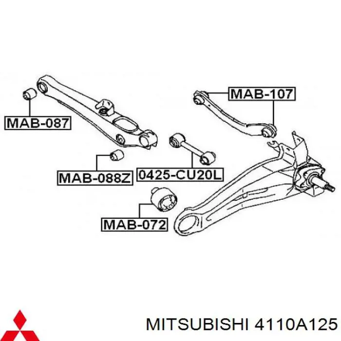 Compre 4110A125 Mitsubishi Braço oscilante superior esquerdo/direito de suspensão traseira