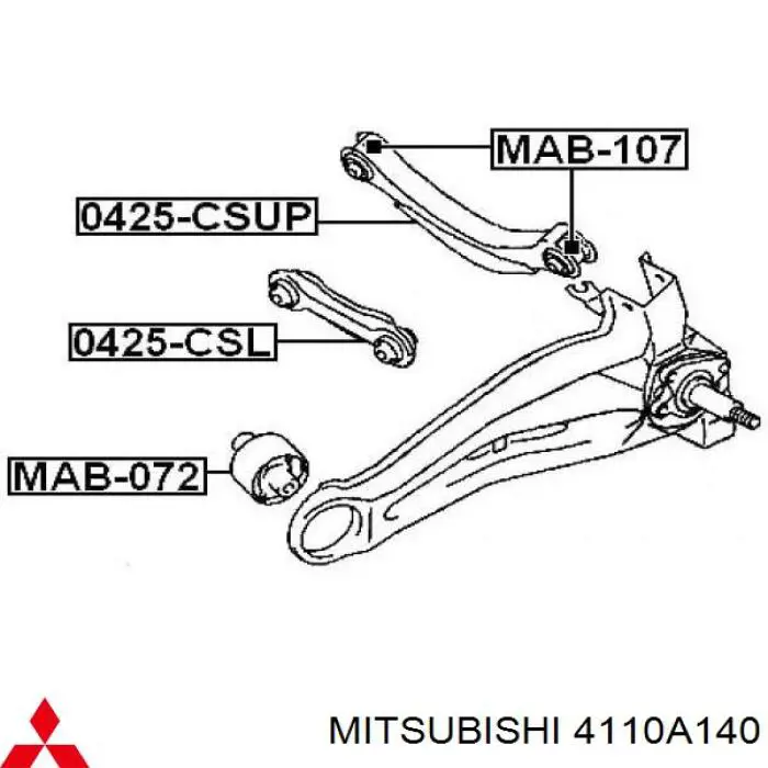 Braço oscilante superior esquerdo/direito de suspensão traseira Mitsubishi 4110A140 preço, a partir de 42,85 USD
