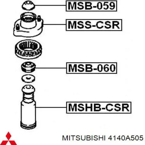 4140A505 Mitsubishi Suporte de amortecedor traseiro