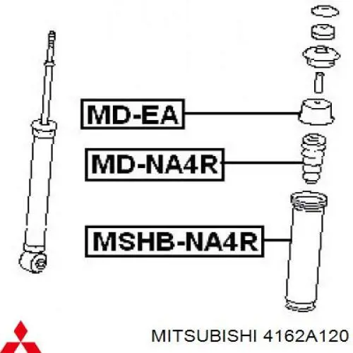 Bota de proteção de amortecedor traseiro Mitsubishi 4162A120 preço, a partir de 12,86 USD