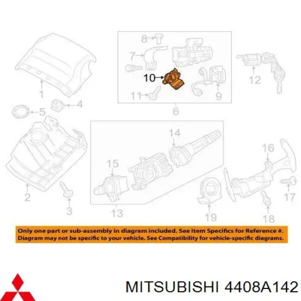 4408A142 Mitsubishi Grupo de contato de fecho de ignição