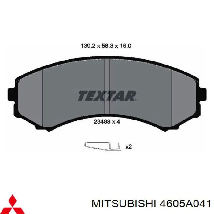 Compre 4605A041 Mitsubishi Sapatas do freio dianteiras de disco