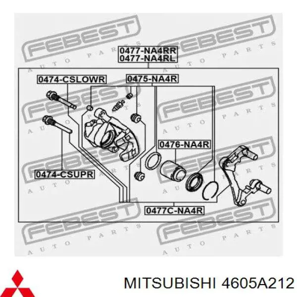 Guia de suporte traseiro Mitsubishi 4605A212 preço, a partir de 6,41 USD