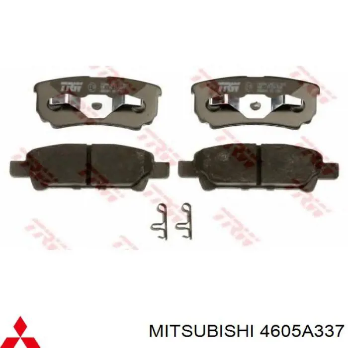 4605A337 Mitsubishi Sapatas do freio traseiras de disco