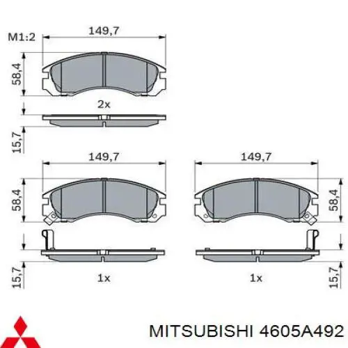 Compre 4605A492 Mitsubishi Sapatas do freio dianteiras de disco