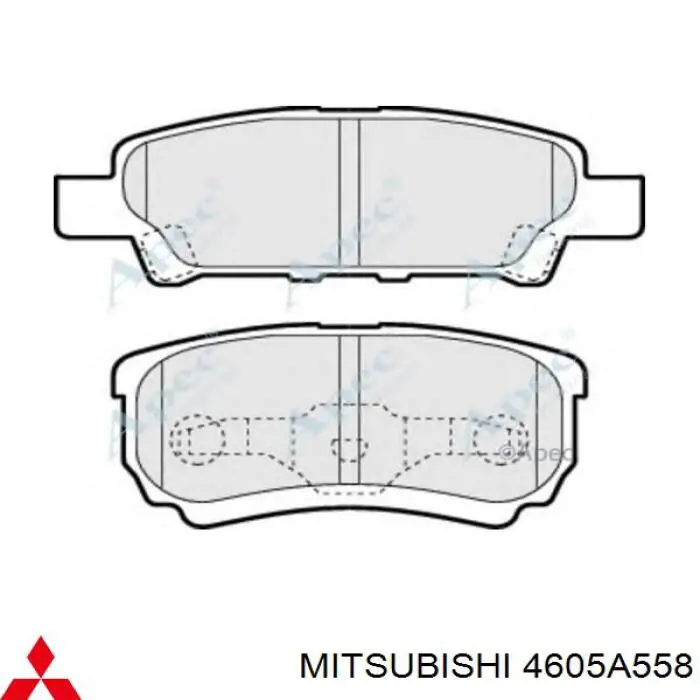 4605A558 Mitsubishi Sapatas do freio traseiras de disco
