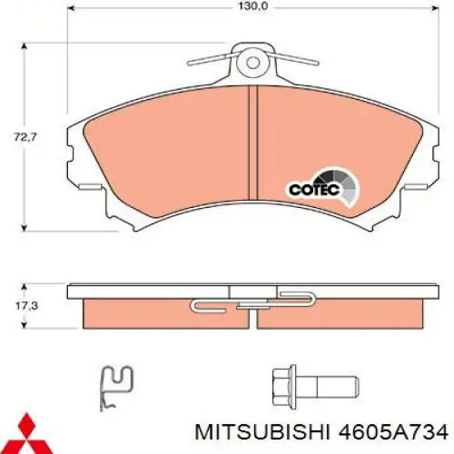 Compre 4605A734 Mitsubishi Sapatas do freio dianteiras de disco