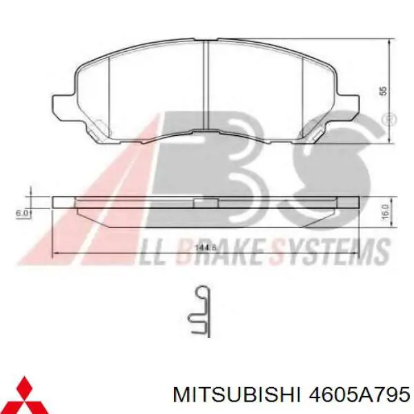 Sapatas do freio dianteiras de disco Mitsubishi 4605A795 preço, a partir de 28,58 USD