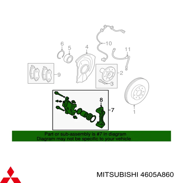Suporte do freio dianteiro direito Mitsubishi 4605A860 preço, a partir de 59,70 USD