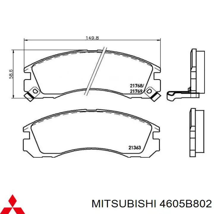 4605B802 Mitsubishi Sapatas do freio dianteiras de disco