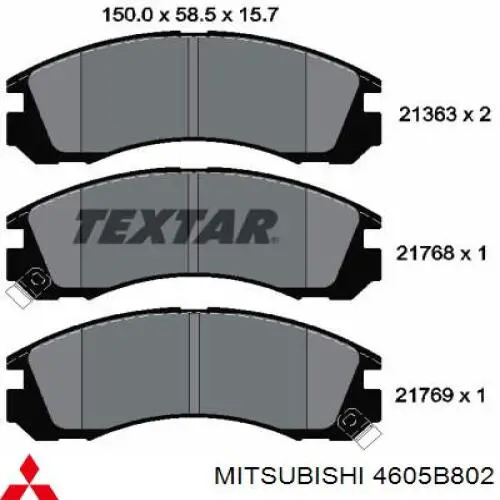 Sapatas do freio dianteiras de disco Mitsubishi 4605B802 preço, a partir de 30,60 USD