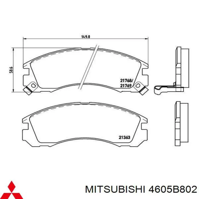 Compre 4605B802 Mitsubishi Sapatas do freio dianteiras de disco
