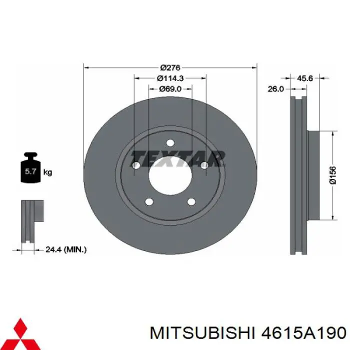 Compre 4615A190 Mitsubishi Disco do freio dianteiro