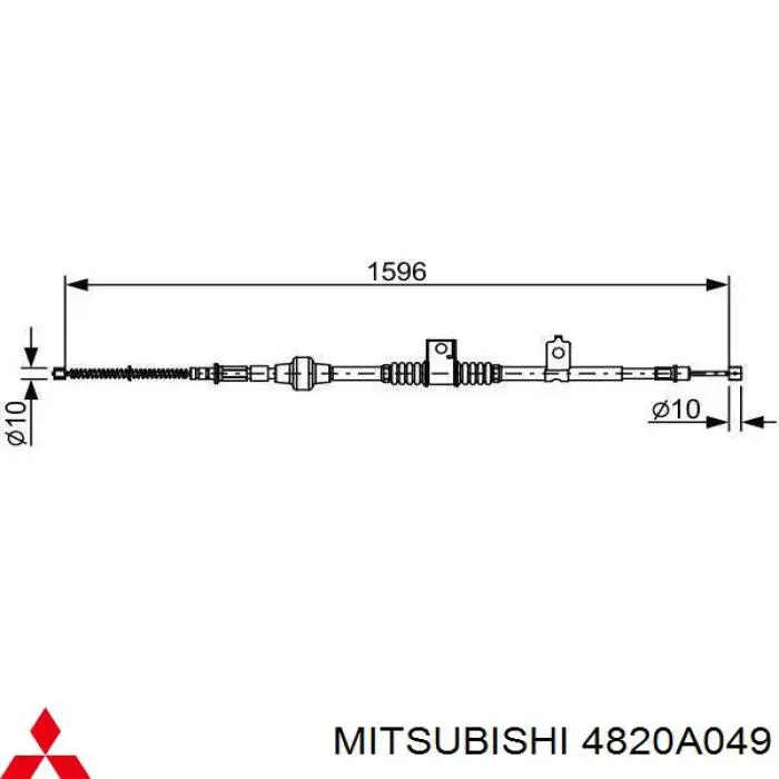 Compre 4820A049 Mitsubishi Cabo do freio de estacionamento traseiro esquerdo