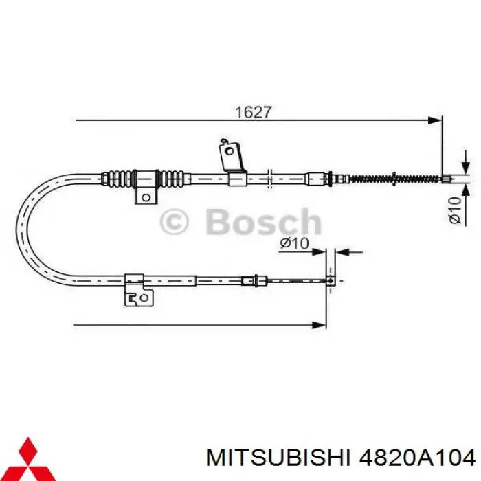 Compre 4820A104 Mitsubishi Cabo do freio de estacionamento traseiro direito