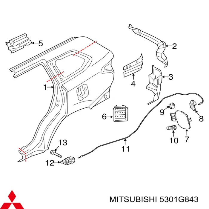 Pára-lama traseiro esquerdo Mitsubishi 5301G843 preço, a partir de 790,66 USD