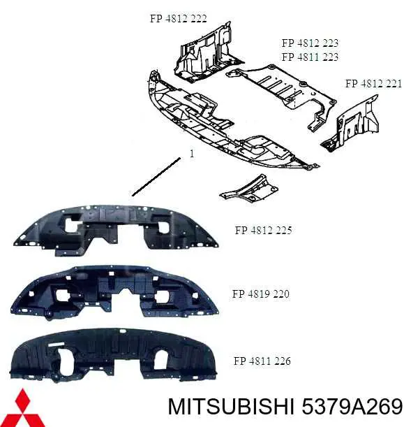 5379A269 Mitsubishi Proteção do pára-choque dianteiro
