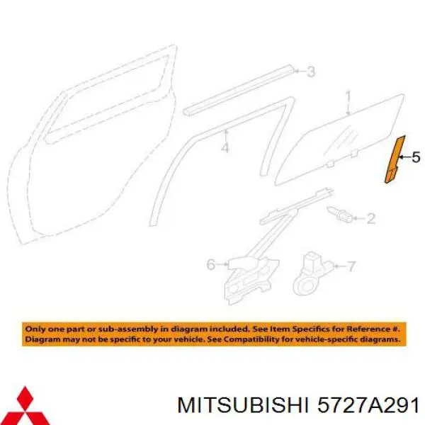 Moldura de vidro deslizante da porta dianteira esquerda Mitsubishi 5727A291 preço, a partir de 103,86 USD