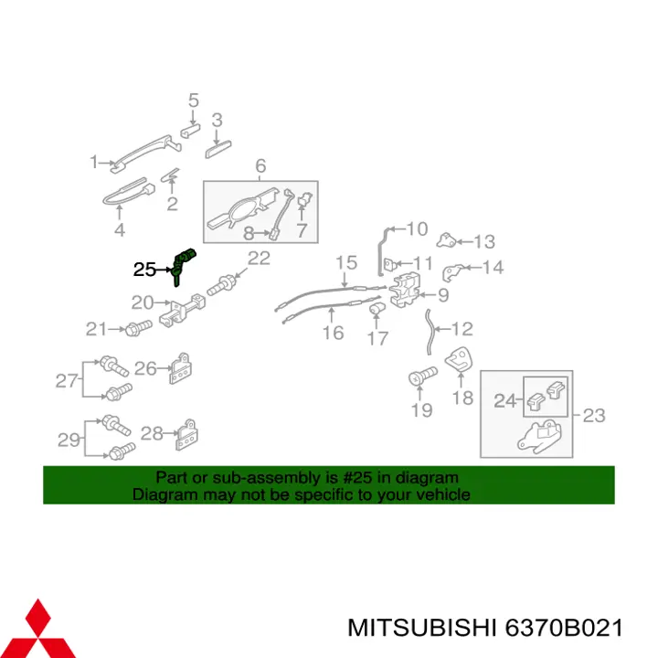 Trinco de fecho da porta dianteira esquerda Mitsubishi 6370A813 preço, a partir de 65,36 USD