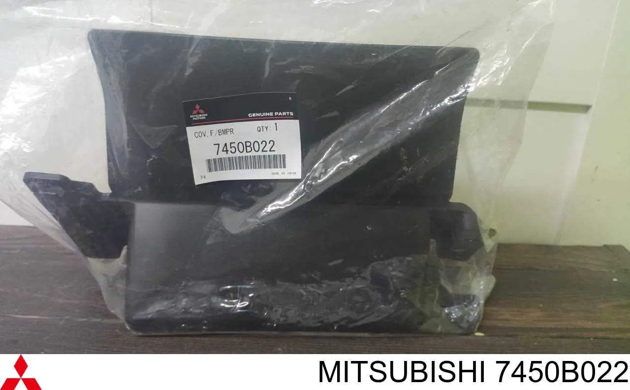 7450B022 Mitsubishi Placa sobreposta do pára-choque dianteiro