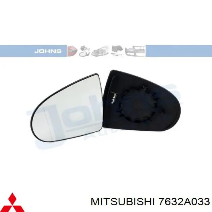 Compre 7632A031 Mitsubishi Elemento espelhado do espelho de retrovisão esquerdo