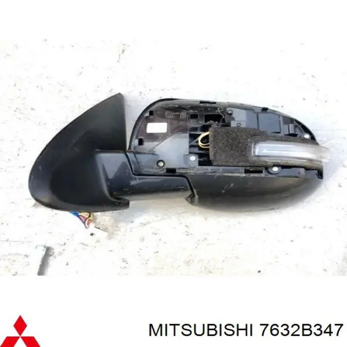 Espelho de retrovisão esquerdo 7632B347 Mitsubishi