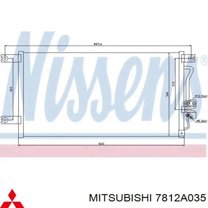 Radiador de aparelho de ar condicionado Mitsubishi 7812A035 preço, a partir de 83,43 USD