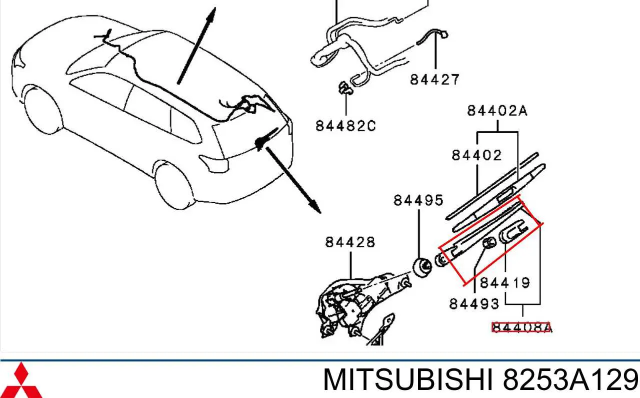 Braço de limpa-pára-brisas de vidro traseiro Mitsubishi 8253A129 preço, a partir de 41,20 USD