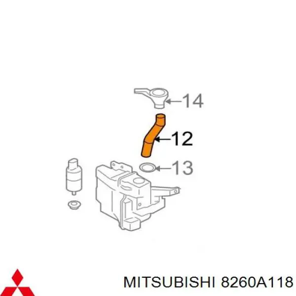 8260A118 Mitsubishi Gargalo do tanque de fluido para lavador