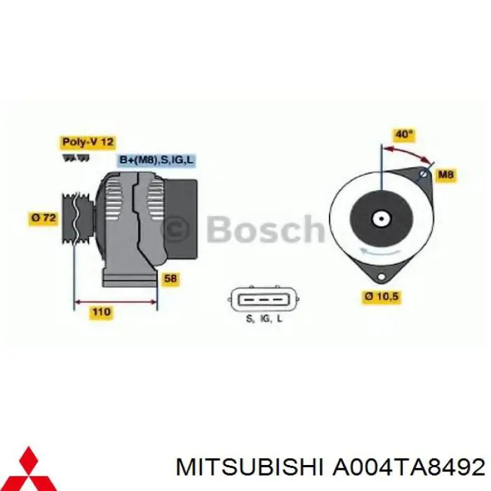 A004TA8492 Mitsubishi Gerador