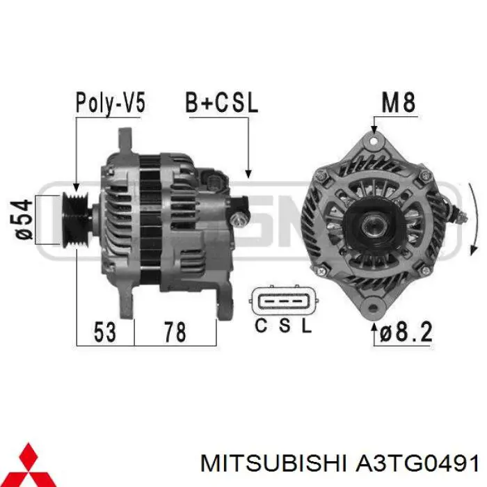 Gerador Mitsubishi A3TG0491 preço, a partir de 88,53 USD