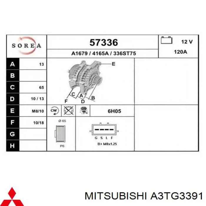 Compre A3TG3391 Mitsubishi Gerador