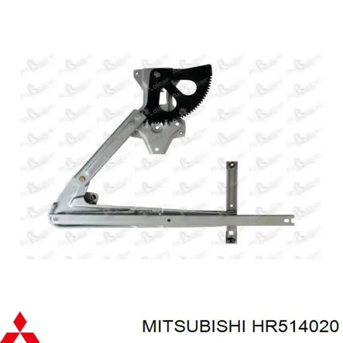 Mecanismo de acionamento de vidro da porta dianteira direita HR514020 Mitsubishi