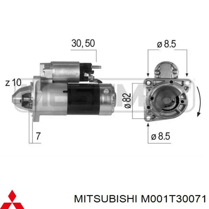 M001T30071 Mitsubishi Motor de arranco